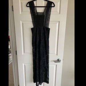 Boohoo black lace jumpsuit